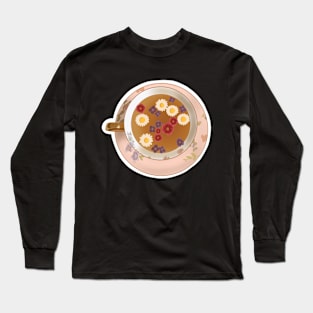 Vintage Cottagecore Teacup Illustration Long Sleeve T-Shirt